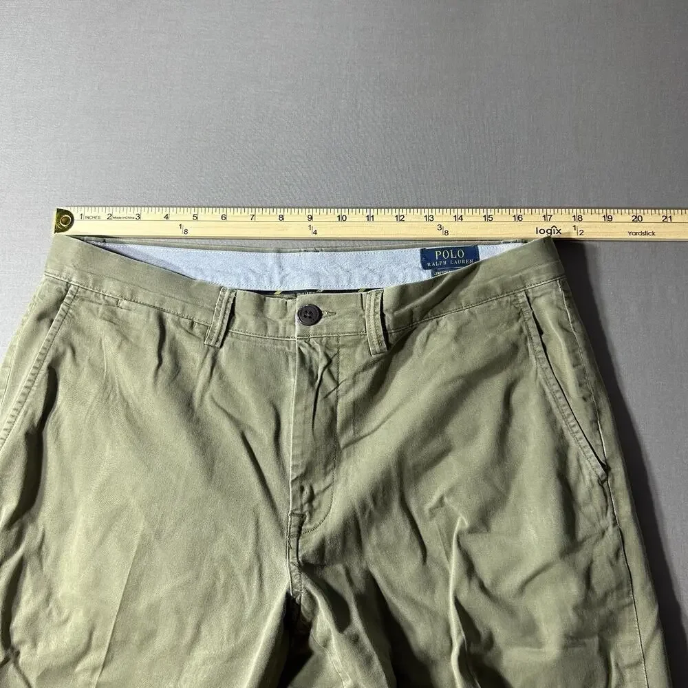 Polo Ralph Lauren Stretch Straight Fit Chino Pants Olive Green Mens Size 34x30